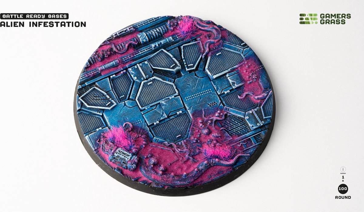 Alien Infestation Bases Pre-Painted (1x 100mm Round )